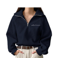 Embroidered 3/4 Zip Sweater
